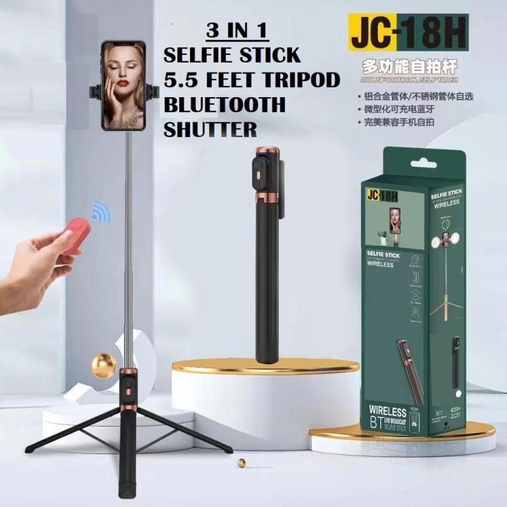 3 in 1 Selfie Stick 5.5 Feet Tripod with Bluetooth Remote Shutter for android and iphone
