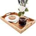 Wooden Serving Tray Tea Trays with handles, Tea Coffee Food Platter Tray Set (Set of 3). 