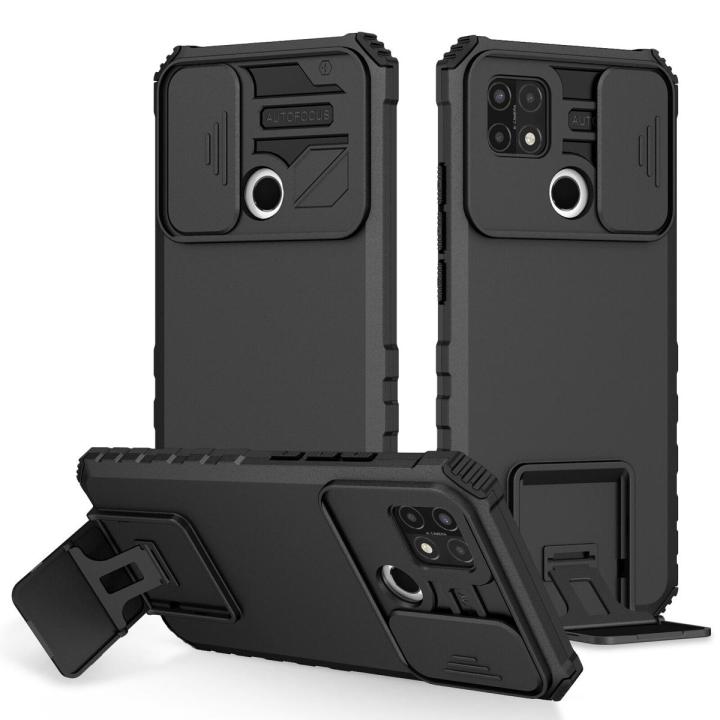 Shockproof Case For OPPO A15 / OPPO A15S Phone Case Push Pull Camera Protection Live Stand Phone Cover