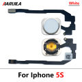 5Pcs，New For iPhone 6 6s 7 8 Plus 5s Fingerprint Sensor Home Return Key Menu Button Flex Ribbon Cable. 