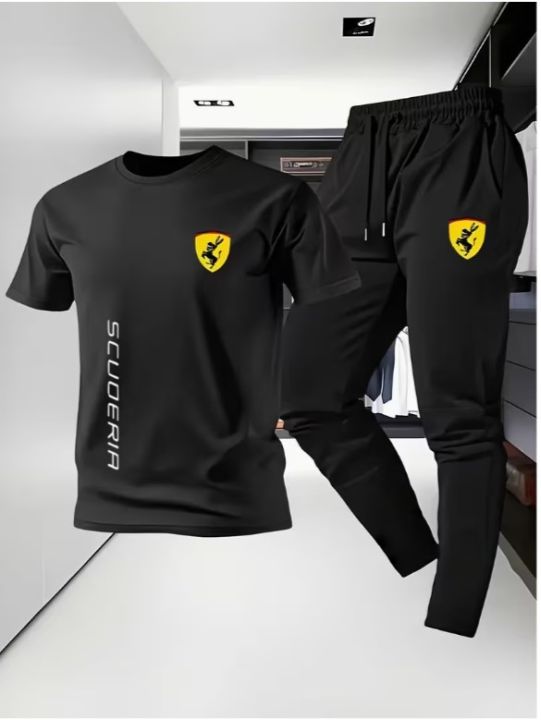Men's Clothing Summer Breathable T-Shirt and Black Trouser Gym wear and comfortable - Summer Tracksuits For Men - Summer Tracksuit for Men - Summer Track Suits For Men - Track Suits for Boys -Track Suit for boys -