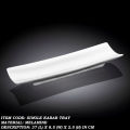 1 Piece Melamine Single Kabab Tray - Serving Tray -  Melamine Material - White & Black. 