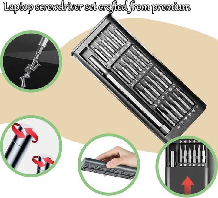 24 in 1 Precision Screwdriver plastic , Screwdriver Tool Set, Driver Bits Storage Box, Repair Tool Kit for Electronics Computer Tablet iPhone Watch Magnetic Mini Repair Tool Kit for Phone, Computer, Watch, Laptop, Macbook, Game Console, Eyeglasses