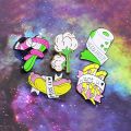 Funny Ribbon Hot dog Pizza Toothpaste Toothbrush Brooches Miss U , Want U Enamel Pin Shirt Lapel Badge Jewelry for Women Gifts. 