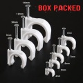 JSS Traders Box of Heavy Duty Durable Nail Cable Clips WIre clips 4mm to 14mm Nail Clips for Cable Management/Wire Management DIY And Outdoor Use Steel Nail Clips Cable Holders PVC Material DozenPack Cable Clips for Home and Office Use Cord Organizer. 