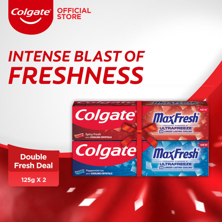 Double Fresh Deal - Colgate MaxFresh Spicy Fresh & Peppermint Ice Toothpaste