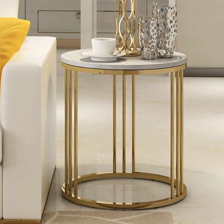 Saas-flow Multi-Purpose Coffee Table, End Table,  Side Table,  Round Wrought Iron Table with 3 Rods- saasfow