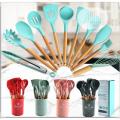 Silicone 12 Piece Kitchen Utensil Set - Multicolor. 