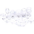 17Pcs/Set 1:12 Dollhouse Miniature Transparent Tableware DIY Pretend Play Toys. 