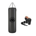Boxing bag, Punching bag, (3&4 feet)-with, Boxing Gloves, Hand Wraps, Hanging Chain, For Men’s, Women’s, Kid’s, Comfortable with Durable Genuine Leather, Unfilled-Black color. 