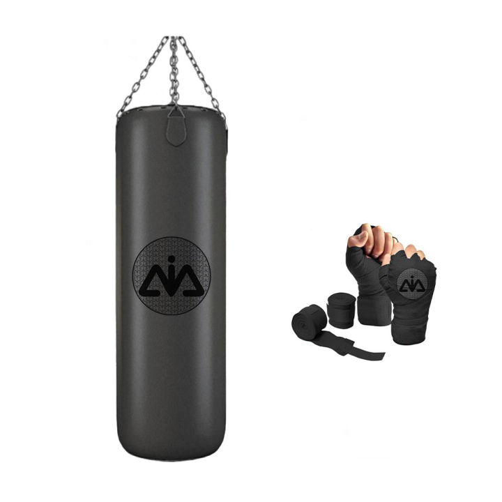 Boxing%20bag,%20Punching%20bag,%20(3&4%20feet)-with,%20Boxing%20Gloves,%20Hand%20Wraps,%20Hanging%20Chain,%20For%20Men%E2%80%99s,%20Women%E2%80%99s,%20Kid%E2%80%99s,%20Comfortable%20with%20Durable%20Genuine%20Leather,%20Unfilled-Black%20color%20-%20Image%206