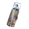 2 Liter Plastic Water Bottle With Straw Large Travel Portable Bottle Sports Fitness Cup Big Cup Universal. 