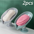 2 pcs newstyle Leaf Shape Soap Box Drain Soap Holder Box Bathroom Shower Soap Holder Dish Storage Plate Tray Bathroom Supplies Bathroom Gadgets | Saban dani, soap container | Hydraulic Suction Sink Soap Tray (Mix/Random color). 