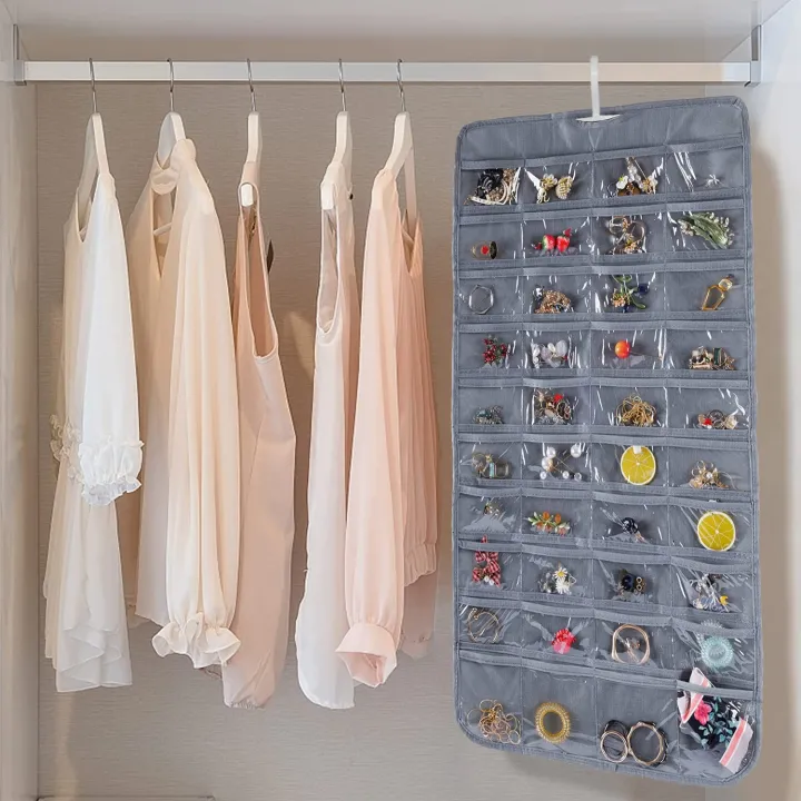 Fast%20Forward%20Jewelry%20Organizer%20Closet%20Organizer%20Hanging%20Storage%2028%20Clear%20PVC%20Pockets%20High%20Quality%2075%20GSM%20Non-Woven%20Fabric%20and%20PVC%20Material%20-%20Image%208