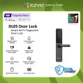 Ezviz DL05 Smart Wi-Fi Biometric Fingerprint Door Lock with built-in Electronic Doorbell | Weatherproof | Multiple Unlock Methods | Free APP Control | Anti-peep Code | Real-Time Alerts | Anti-Tamper Alarm | Integration with EZVIZ Cameras. 