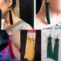 new thread Bohemian Handmade colours Weave Drop thread  Earrings. 