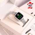 Diamond Touch Screen LED Watch For Ladies | Stainless Steel Chain in Round Dial For Girls | Wristwatch For Women in Square Dial Shape. 