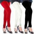 Pack of 3 Girls Cotton Black/White/Red Tights Legging Free Size. 