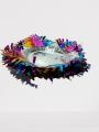 Pack of 12 Mehndi  Rasam e Hina Plates Disposable  (Multicolour Colour). 