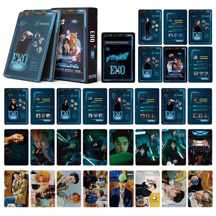 54PCS Kpop EXO 2021 NEW Album DON'T FIGHT THE FEELING Photo Cards For Fans LOMO Card Photo Card Gift Collection Stationery