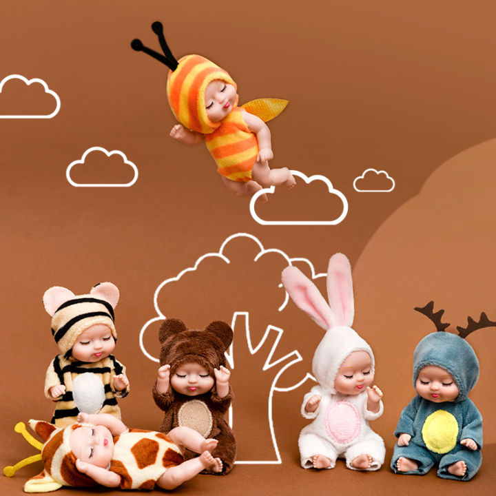 Single Sale New Fashion 12cm Rebirth Dolls Toys Mini Cute Dolls Cartoon Animal Toys for Girls Birthday Gift