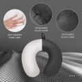 H HOMEWINS Travel Pillow 100% Pure Memory Foam Neck Pillow,Comfortable & Breathable Cover,Head Neck Support Pillow for Airplane,Car,Home,Office (Black). 