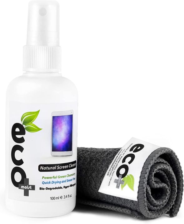 Ecomoist - Natural Screen Cleaner 100ml with Fine Microfiber Towel