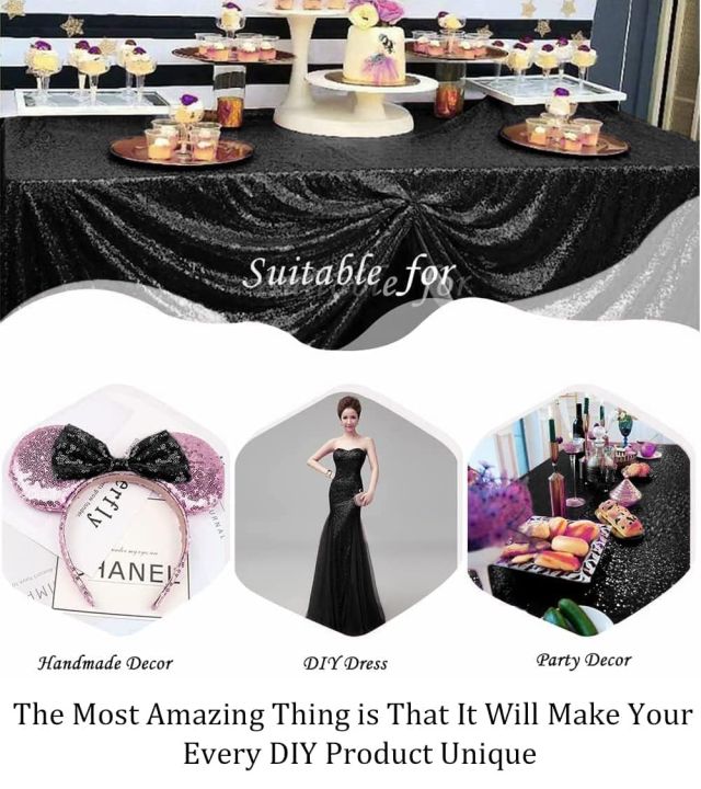 160%20x%2095cm%20black%20Sequin%20Fabric%20%7C%20Sparkly%20Fabric%20Mesh%20Sequins%20Fabric%20unstitched%20(1%20Yard,%20Black)%20%7C%20beenistic%20-%20Image%204