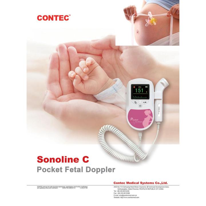 UK CONTEC Baby Sound C Baby Sound C1 LCD Ultrasonic Fetal Doppler 2mhz Baby Heart Beat Monitor