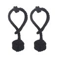 2 Pcs Cotton Rope Curtain Tiebacks Rope Knot Ball Decorative Tie- B. 