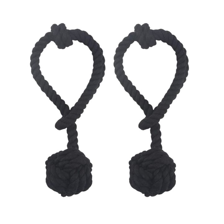 2 Pcs Cotton Rope Curtain Tiebacks Rope Knot Ball Decorative Tie- B