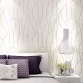 Simple happiness53cm European Style Non-woven Fabric Room Decor Background Wall Wallpaper Simple Modern 3D Curve Stripe Stickers Home Decoration. 