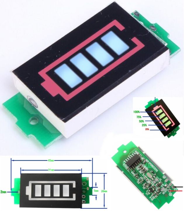 7S battery voltage indicator board 29.4V panel display
