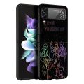 Love Yourself Flower Heart Line Kpop Case For Samsung Galaxy Z Flip 4 5 3 z Flip5 Flip4 5G Hard Phone Cover Flip3 Split Folding Mascaraara. 