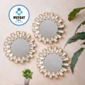Full mirror frame for wall, 3 piece Latest Wall Mirror, Suitable for every wall color, Golder Mirrors , Office decoration, Home decoration, Executive look mirror, Long lasting and strong material used,  low price decoration,wall hanging. 