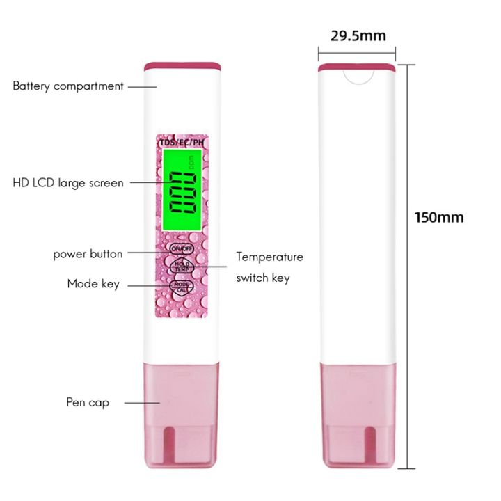 ADVANCED%E2%84%A2%204%20in%201%20TDS%20EC%20pH%20Temperature%20Multi-function%20Test%20Pen%20Digital%20Water%20Quality%20Tester%20Water%20Quality%20Test%20Pen%20Acidity%20Meter%20PH%20/%20TDS%20/%20EC%20/%20Temperature%20For%20Fish%20Aquarium%20Swimming%20Pool%20Drinking%20Water%20Hydroponics%20Sauce%20/%20Laboratory%20-%20Image%205