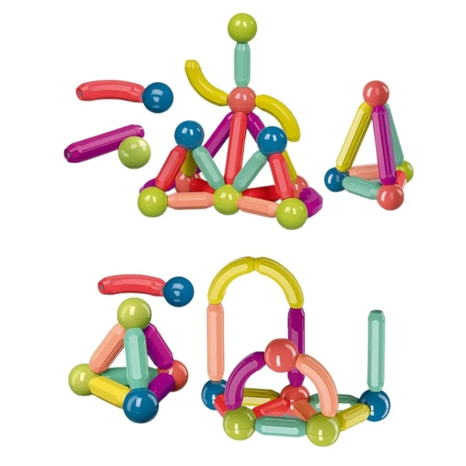 Magnetic Toys Building Blocks - 36/42/64/25 PCS Kids Magnet Balls and Rods Set Toddler STEM Sticks Toy Learning Educational Block Games Stacking Toys for Boy Girl Age 3+ Years Old Preschool