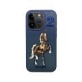 100% original polo santa barbara boris case genuine leather 3d embroidery for apple iphone 15 pro and 15 pro max. 