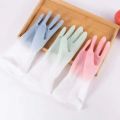 Gradient Color Waterproof Latex Gloves Women's Thin Laundry Household Cleaning Gloves Durable Kitchen. 