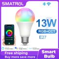 SMATRUL - WiFi Smart Light Bulb - 13W - Dimmable RGB - Timing Control LED - for Tuya Smart Life Alexa Google Home. 