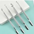 Pack of 4 Stainless Steel Double-Head Cuticle Pushers – Spoon Remover & Nail Cleaner Tools for Manicure, Pedicure, Ingrown Nail Treatment, Personal & Salon Use (Silver). 