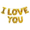 I love You Letter Foil Balloons Banner Set For Valentine's Day, Anniversary Decorations. 