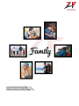 ZF Set of 6 Black Solid Eco Series Photo Frames with Family MDF. 