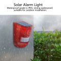 Waterproof Solar Power Alarm Light PIR Motion Sensor Security Sound-Light Warning Lamp for Farm Garden. 