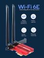 WiFi Card 5400Mbps PCIe WiFi 6E Card, Bluetooth 5.3, Intel WiFi 6E AX210 Chip, Tri-Bands(6GHz/5GHz/2.4GHz) Wireless WiFi 6 Card for PC, Support Windows 11/10(64Bit). 