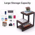 Dotz Modern End Tables, 3-Tier Chair Side Table Night Stand With Storage Shelf For Living Room, sofa side table, bed side table, modern table, 3 tier chair side table, side tables for bed room. 