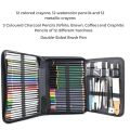 Keep Smiling 0075 Sketching Kit, 75 Pcs for Portrait Professional Graphite Drawing Graphics Set for Sketch Shading Art Craft Artists with Blending Stumps. 