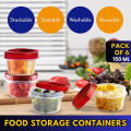 Food Storage Containers with Screw-On Lids [Pack OF 6] – Reusable, Leak-Proof, Airtight, Stackable Plastic Containers, Microwave Safe, BPA-Free. 
