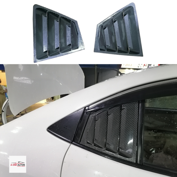 Carbon Fiber Quarter Glass Louvers Vent Grills | Toyota Yaris | Sporty ...