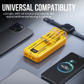 Q125 Cyberpunk Powerbank 20000mAh with 66W Superfast PD Output | Built-in 4 Cables | Digital Display for Real-Time Charging Status | Stylish Cyberpunk Design | High-Capacity Powerbank for Android, iPhone, Laptops, and WiFi Routers | Fast Charging & Durabl. 